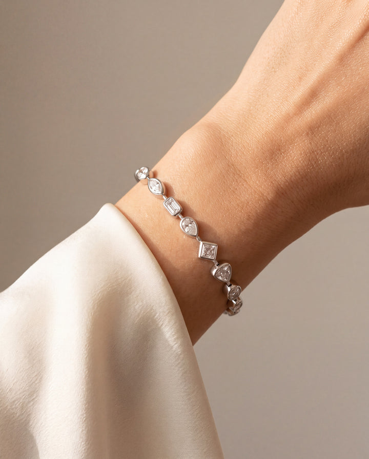 Pulsera Moissanita Cortes Mixtos