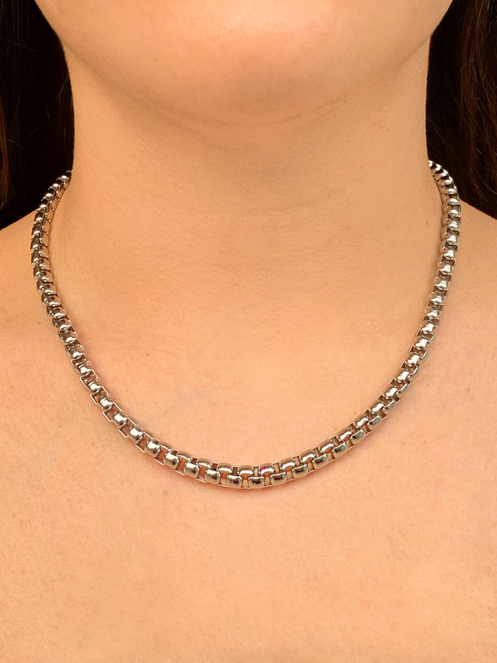 Collar Cadena Eslabón Caja Redondo