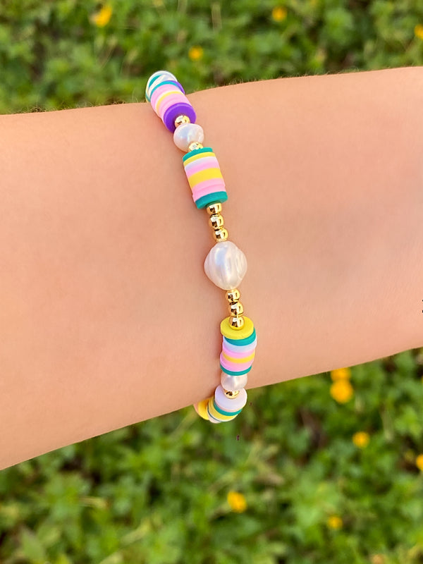 Pulsera Pucas De Colores Con Perlas