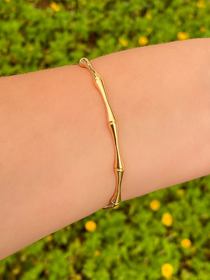 Brazalete Dorado Bambú