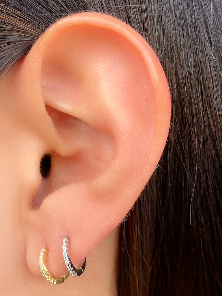 Arracada Con Zirconias 10 mm