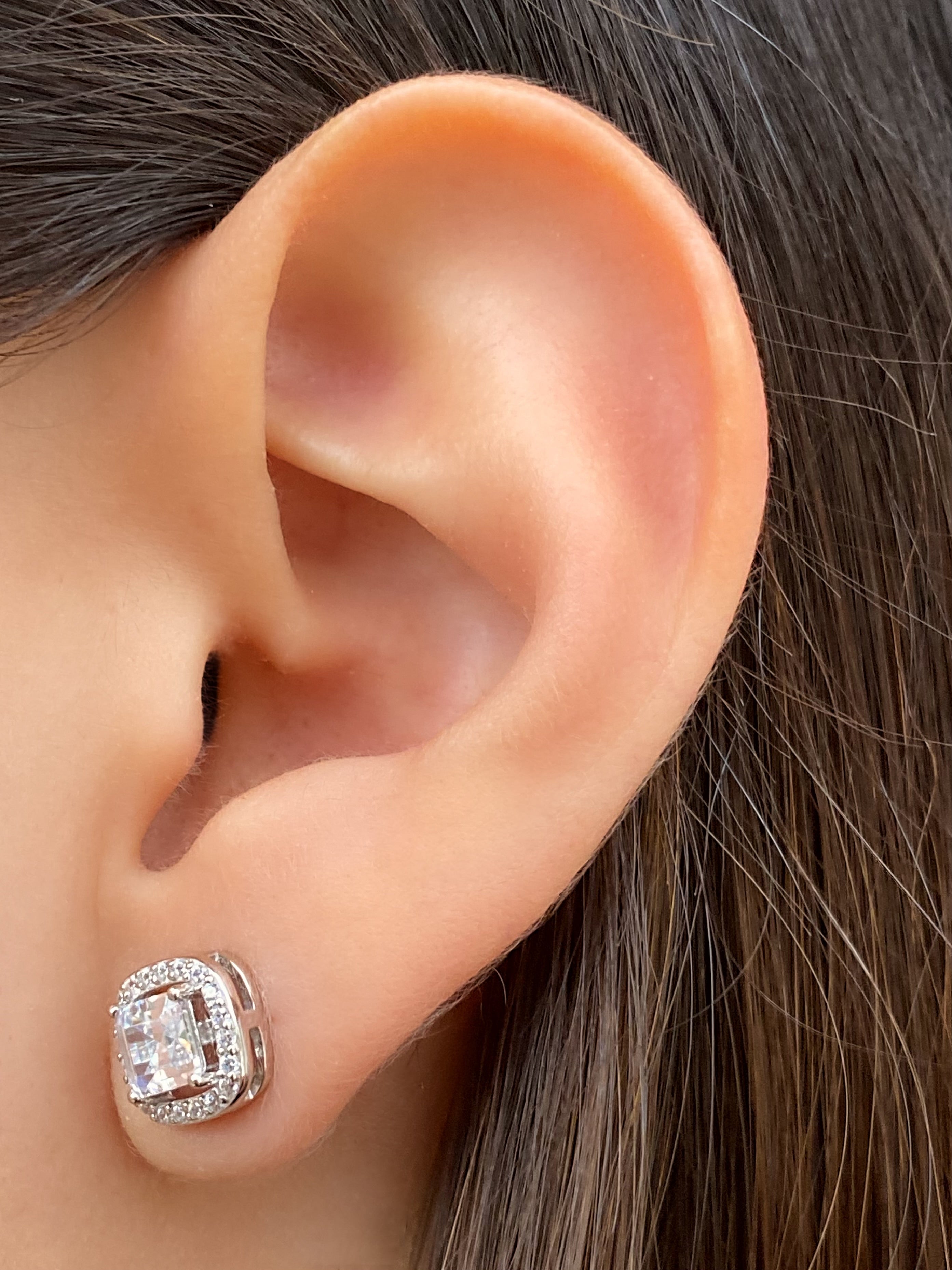 Par Arete Cuadrado Con Zirconia