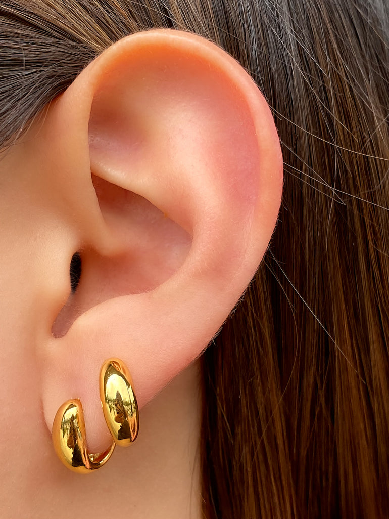 Par Arete Doble Tipo Ear Cuff
