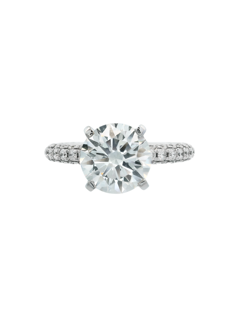 Anillo de Compromiso Round Pavé 3 Ct Diamantes Lab Grown