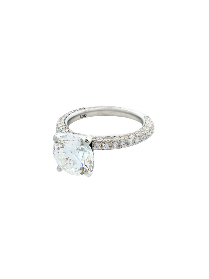 Anillo de Compromiso Round Pavé 3 Ct Diamantes Lab Grown