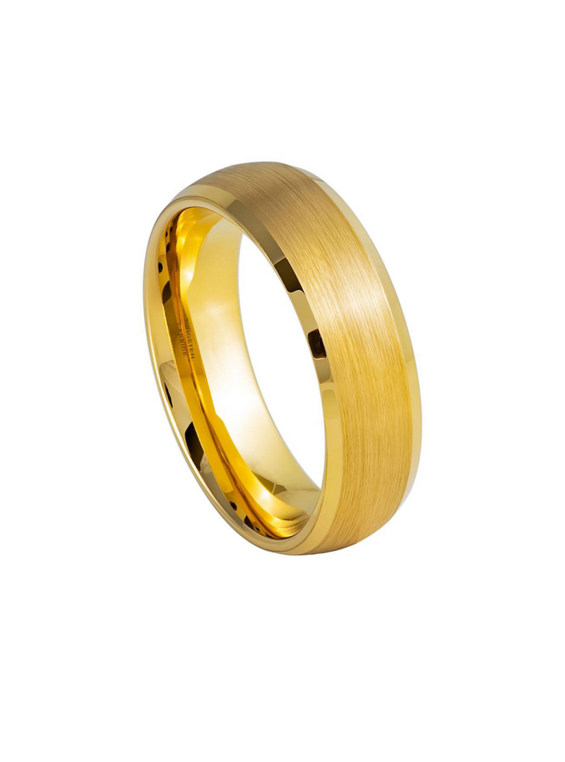 Anillo Dorado Cepillado 6 mm