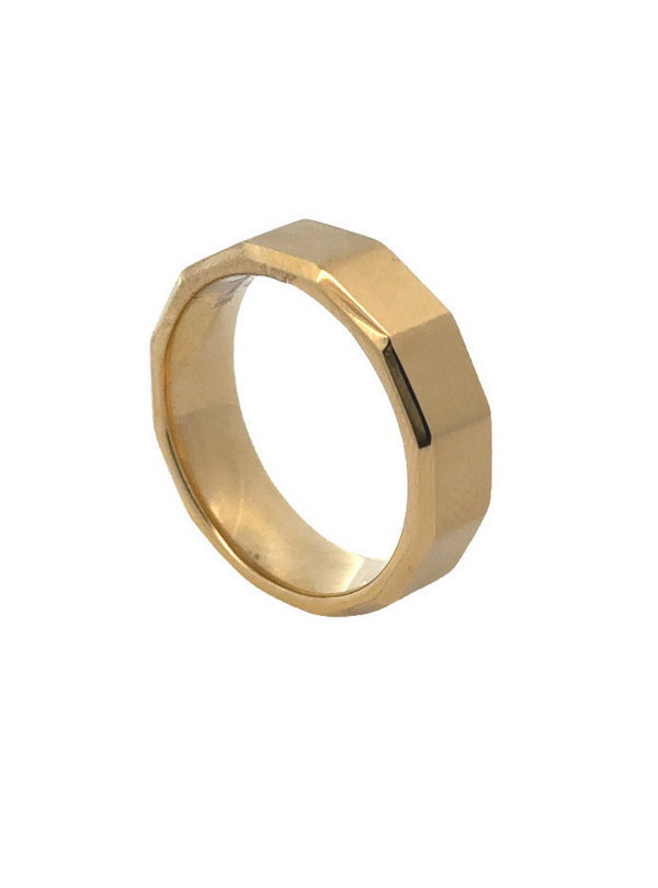 Anillo Dorado Hexagonal