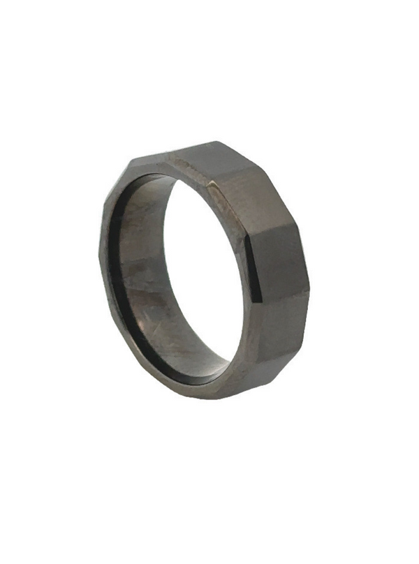 Anillo Negro Hexagonal