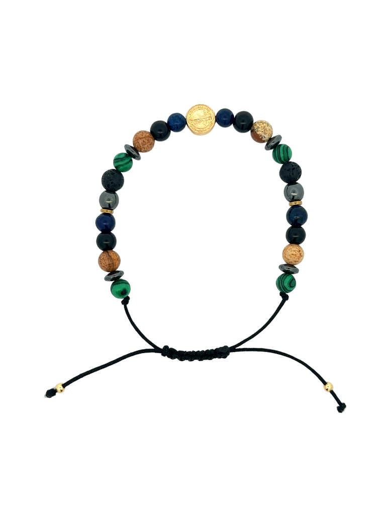 Pulsera Piedras Verdes Con San Benito