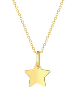 Collar Estrella Liso Oro 14k