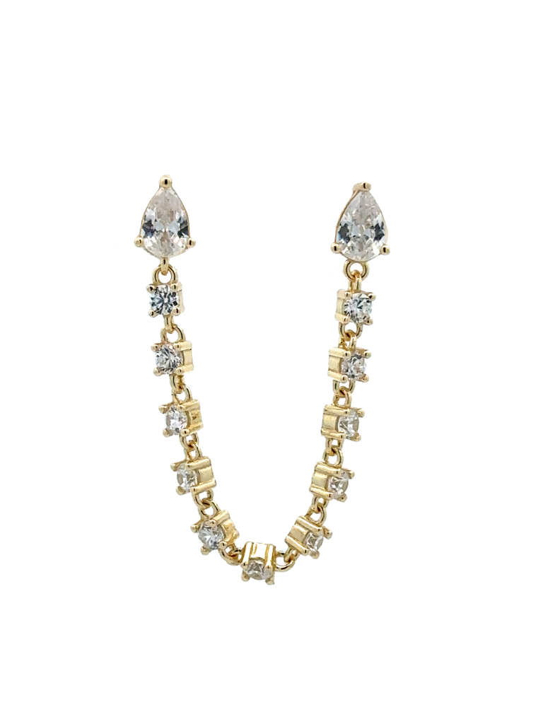 Arete Con Cadena Zirconias