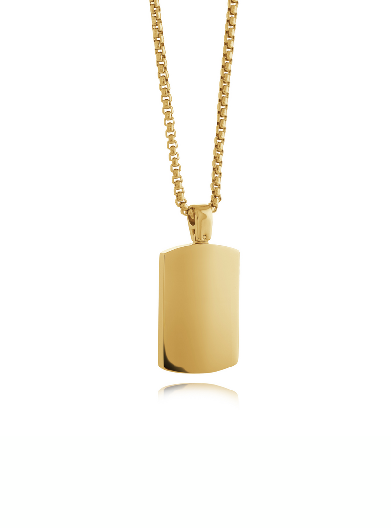 Cadena Dog Tag Dorado