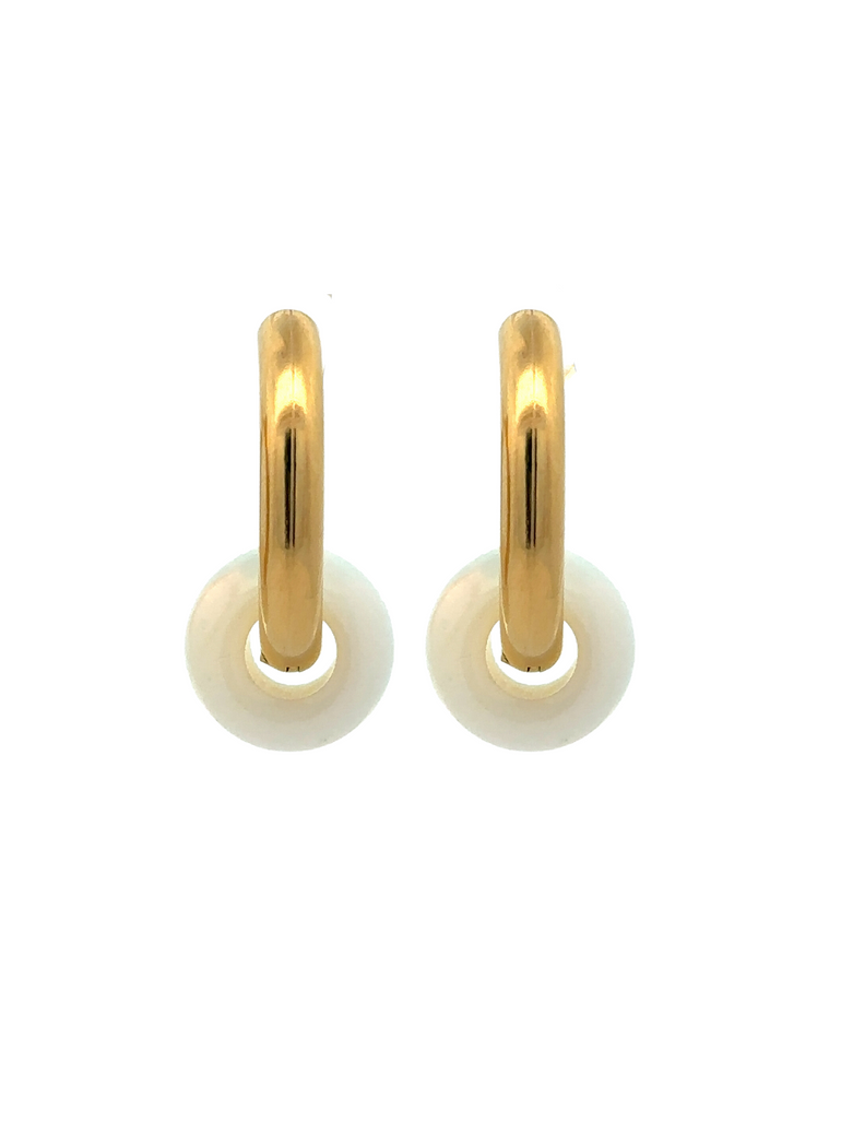 Par Arracada Piedra Opalo 2 en 1