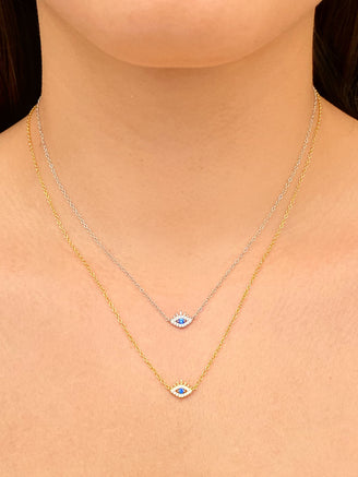 Collar Dije Ojo Azul Zirconias