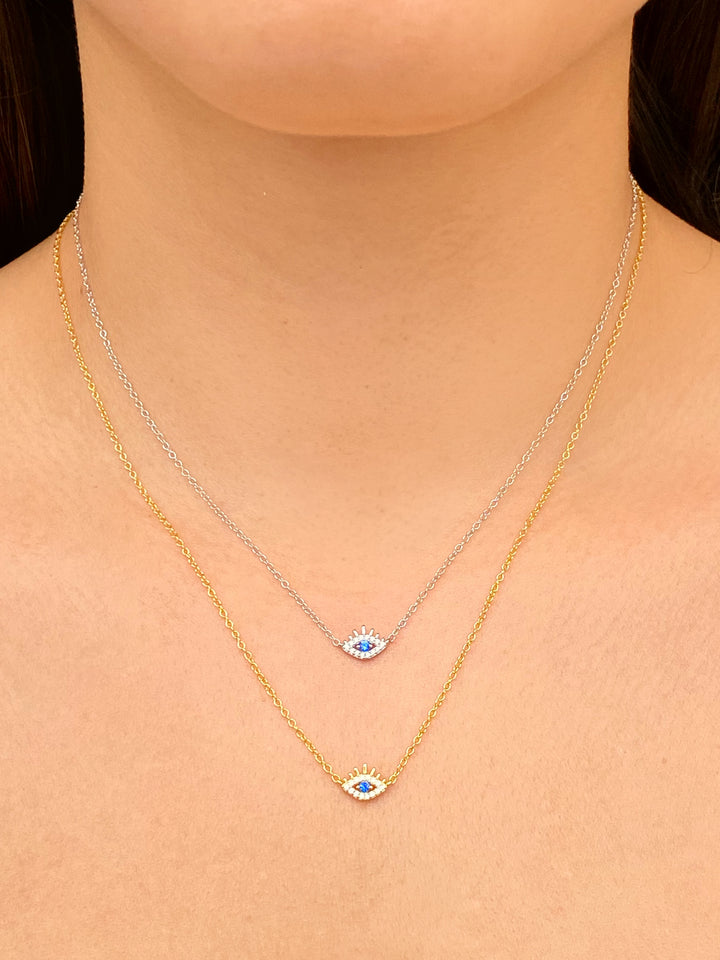 Collar Dije Ojo Azul Zirconias