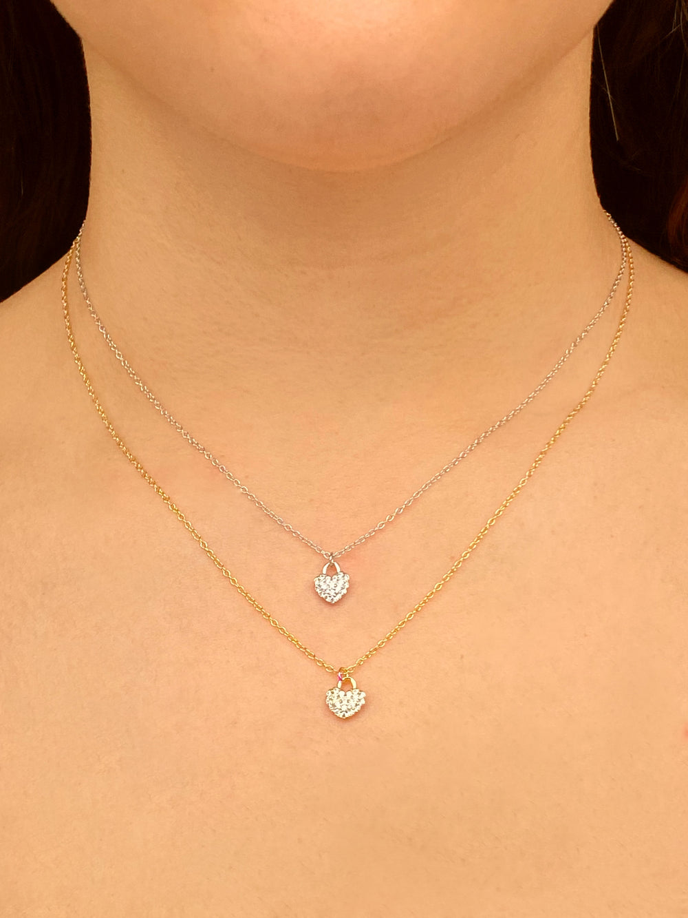 Collar Dije Mini Corazon Zirconias