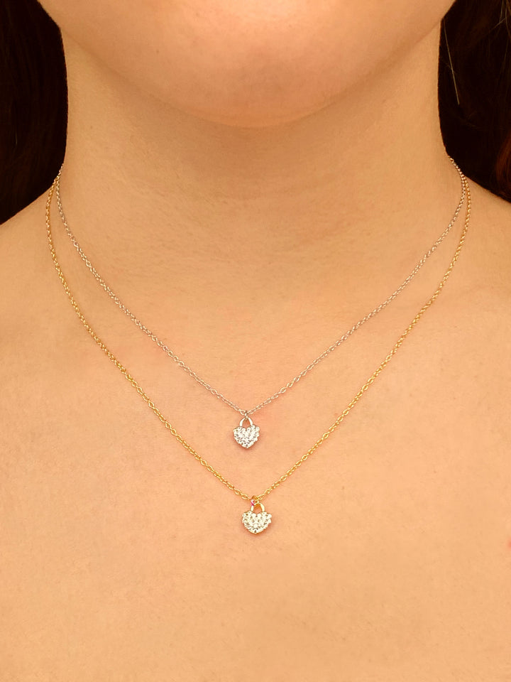 Collar Dije Mini Corazon Zirconias