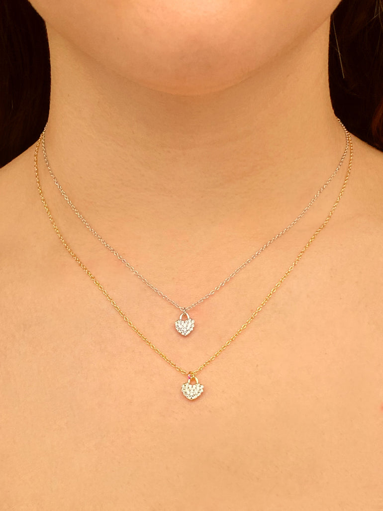Collar Dije Mini Corazon Zirconias