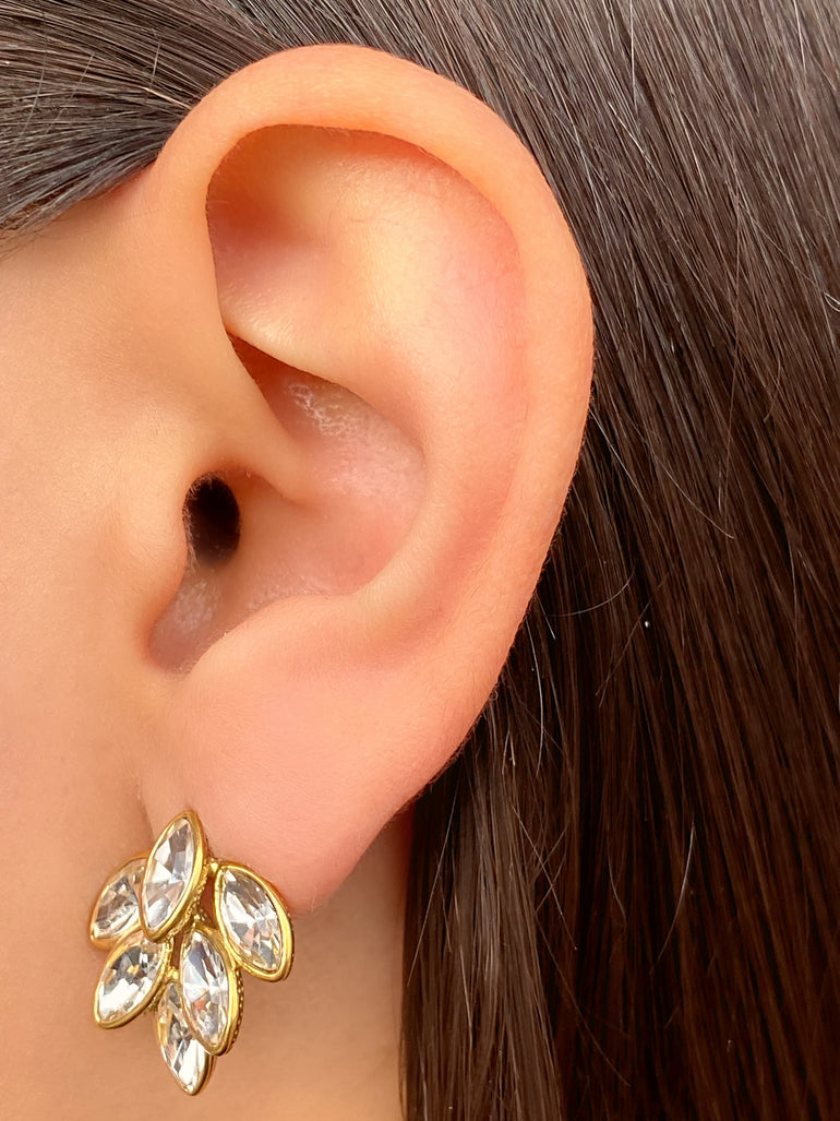 Par Arete Hoja Zirconias