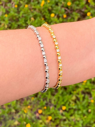 Brazalete Flexible Zirconias Y Bolitas