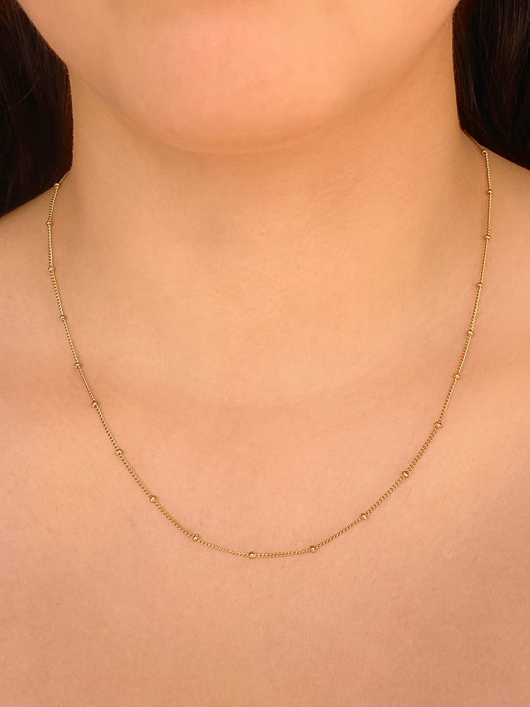 Collar Dorado Mini Bolitas