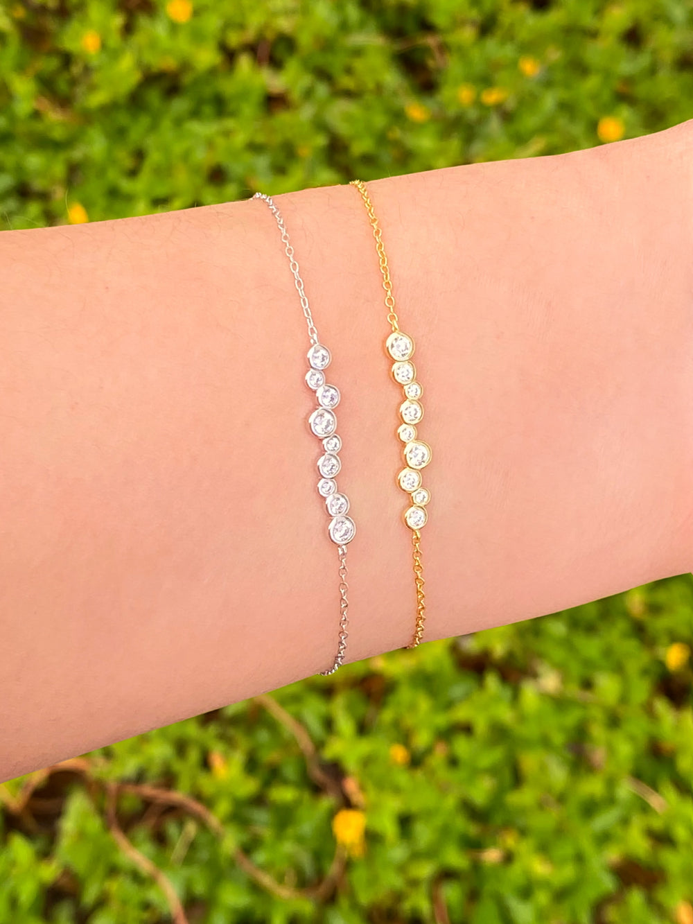 Pulsera ZigZag Zirconias Con Bisel