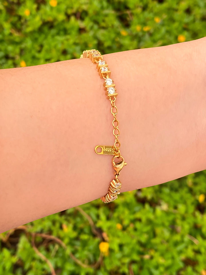 Pulsera Zirconias Entrelazadas