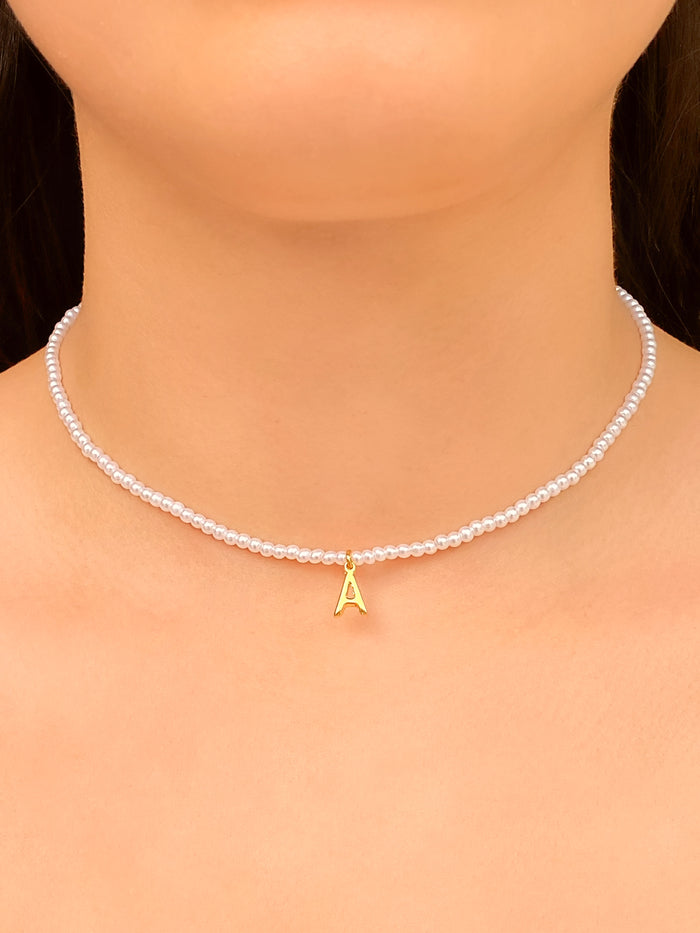 Choker Perla con Inicial