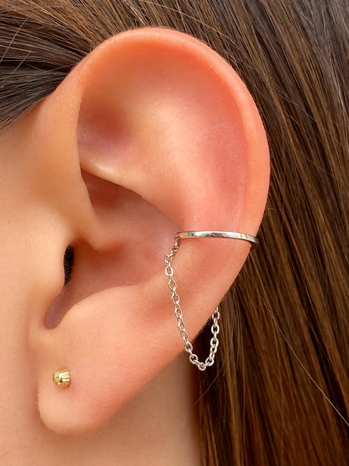 Ear Cuff Doble Con Cadena