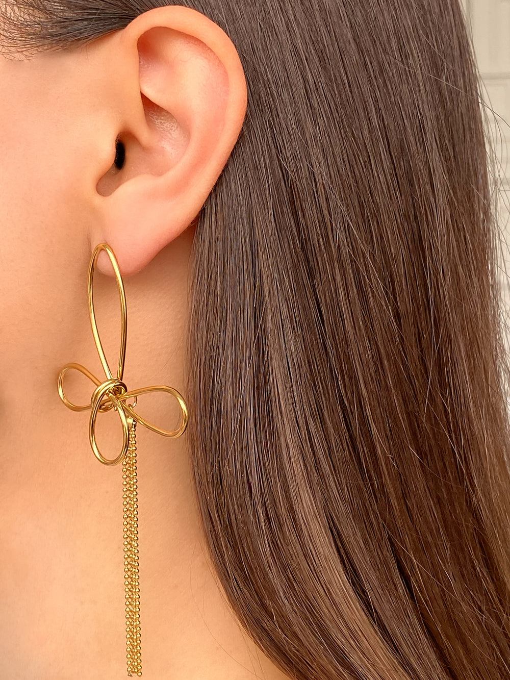 Par Arete Mariposa Con Tiras