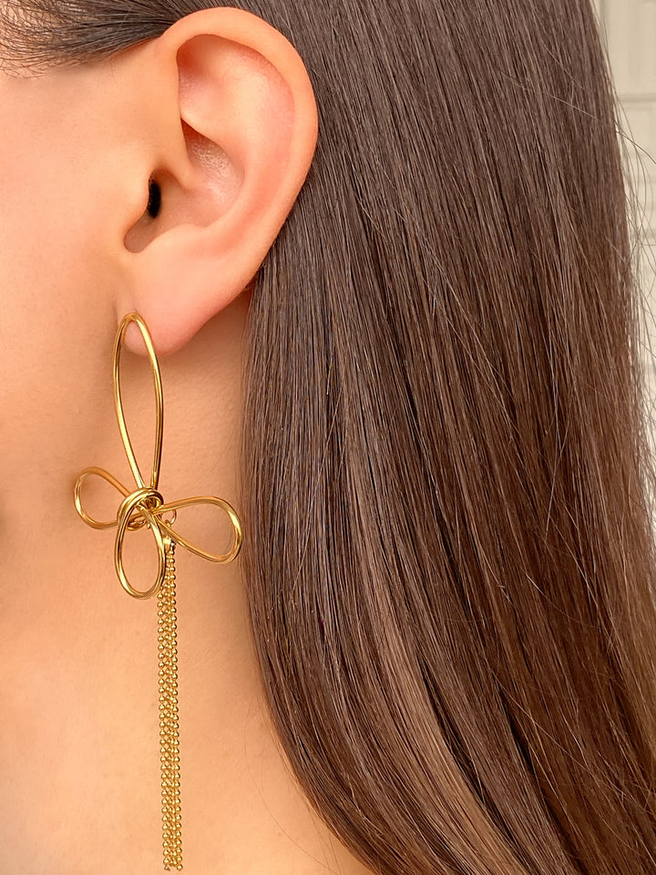 Par Arete Mariposa Con Tiras