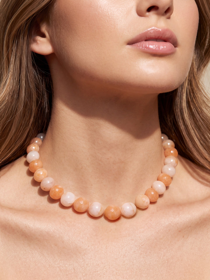 Choker Bolitas Piedra Natural 12 mm