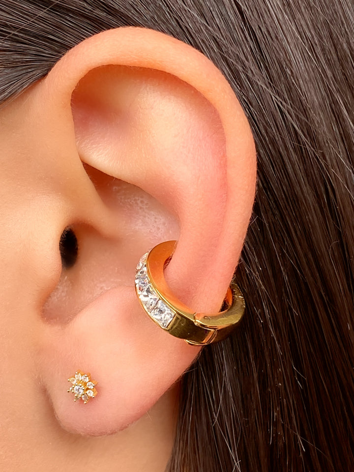 Ear Cuff Zirconias Cuadradas Ajustable