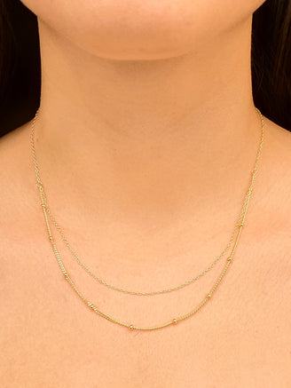 Collar Doble Con Bolitas