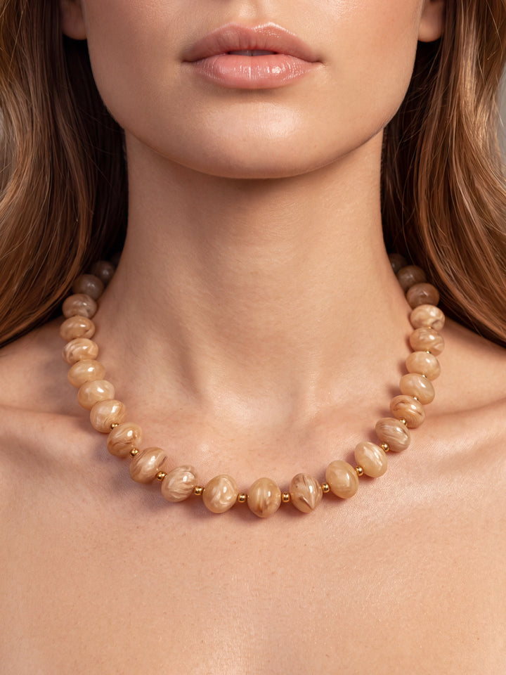 Collar Chunky Bolitas Con Bolitas Doradas