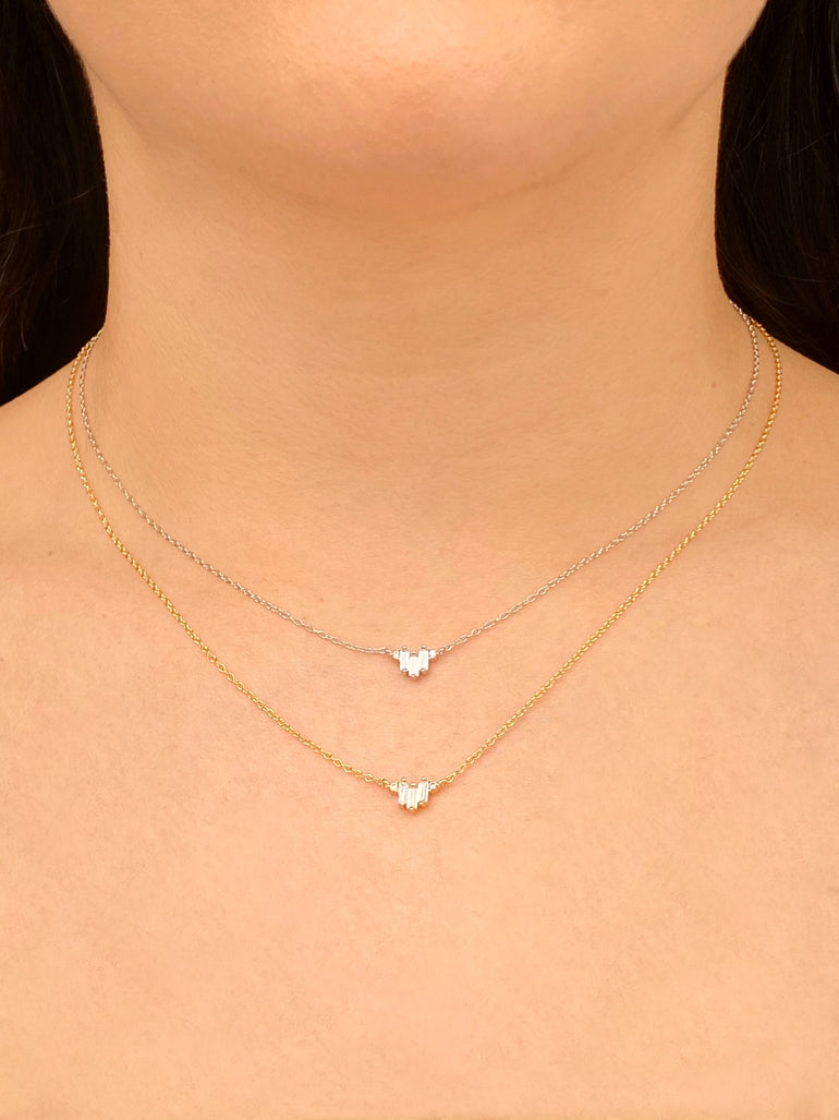 Collar Dije Tres Zirconias Rectangulares