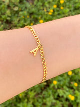 Pulsera Cadena 4 mm Con Inicial