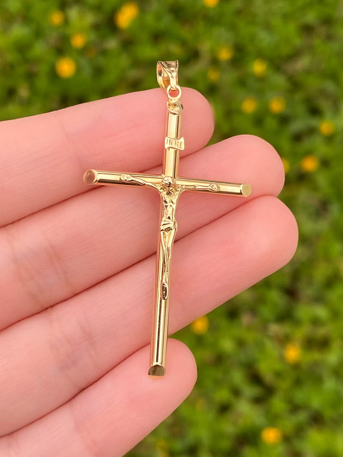 Dije Crucifijo Delgado Oro 14k