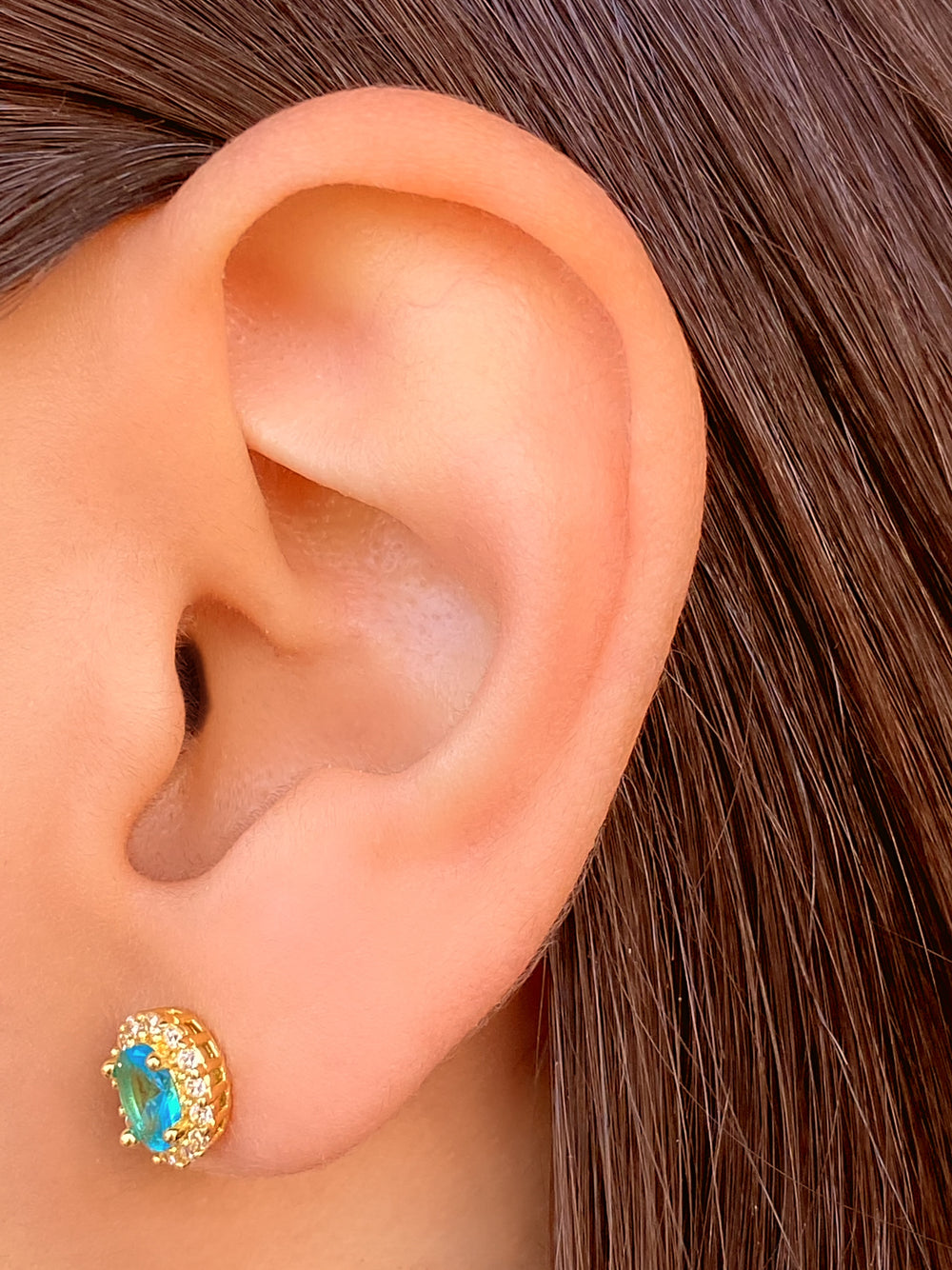 Par Arete Ovalado Birthstone