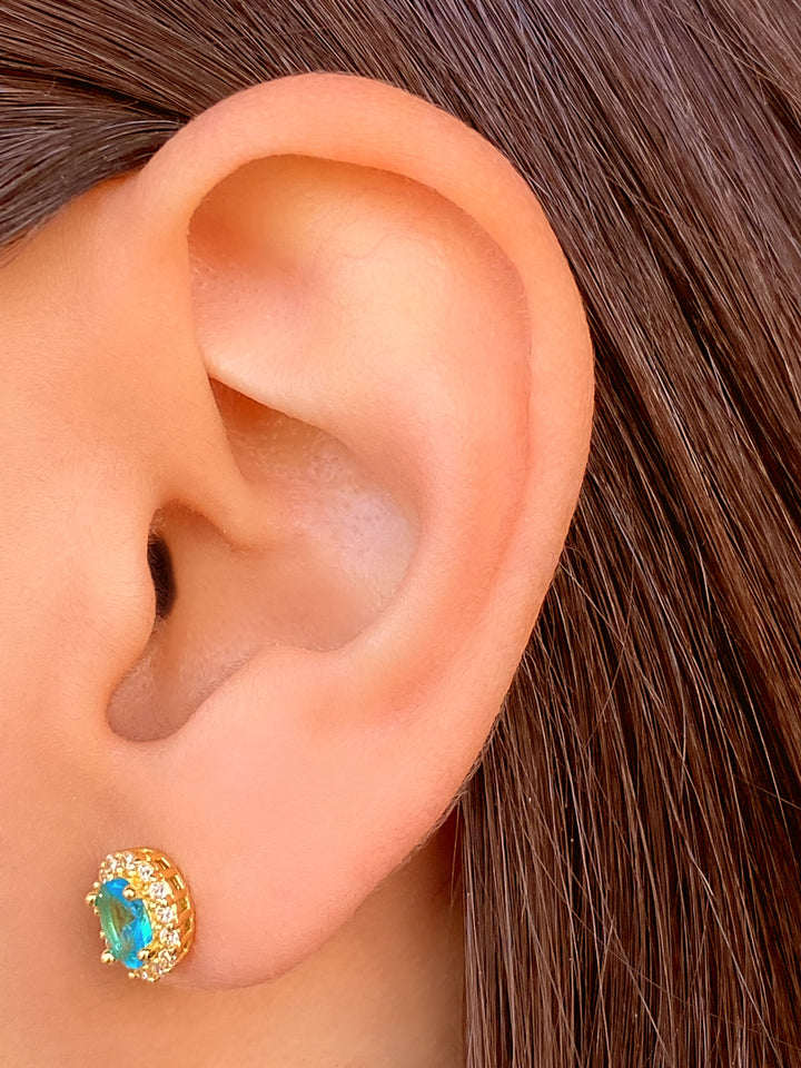 Par Arete Ovalado Birthstone