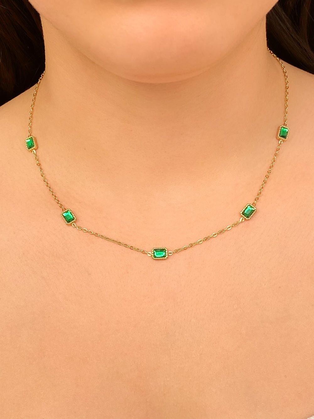 Collar Cinco Baguettes Verde
