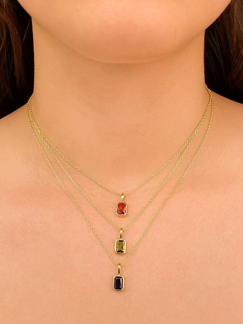 Collar Birthstone Rectangular