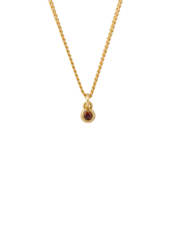 Personaliza Tu Collar Dije Birthstone Redondo