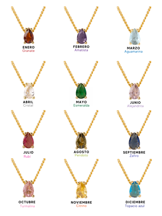 Collar Birthstone Gota Dorado