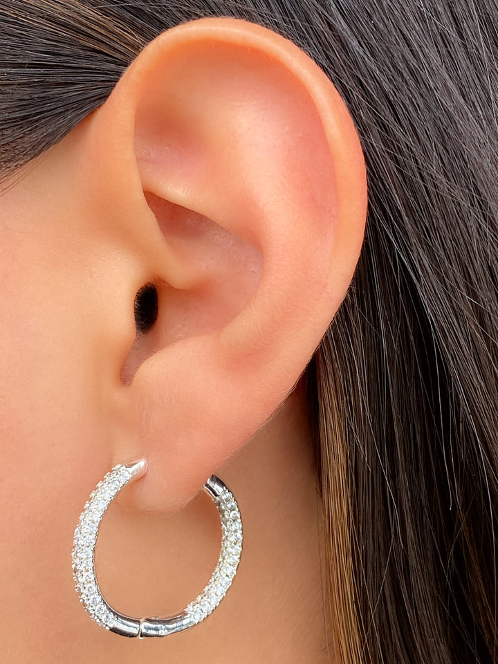 Par Arracada Con Zirconias 24 mm