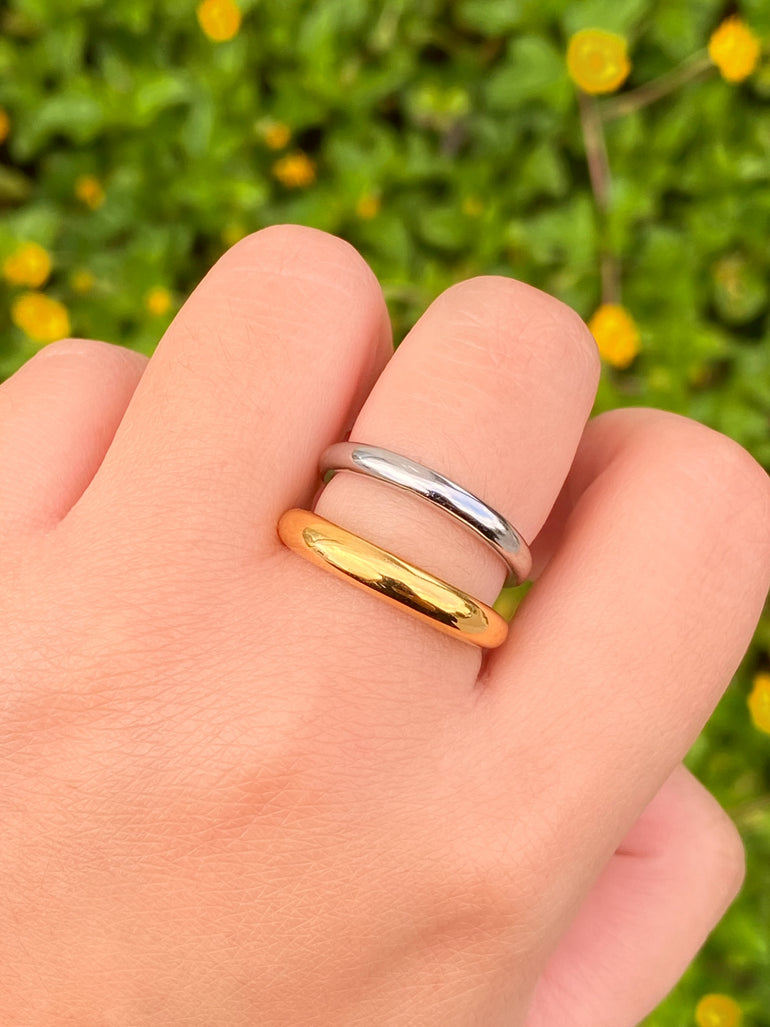 Anillo Doble Linea Combinado