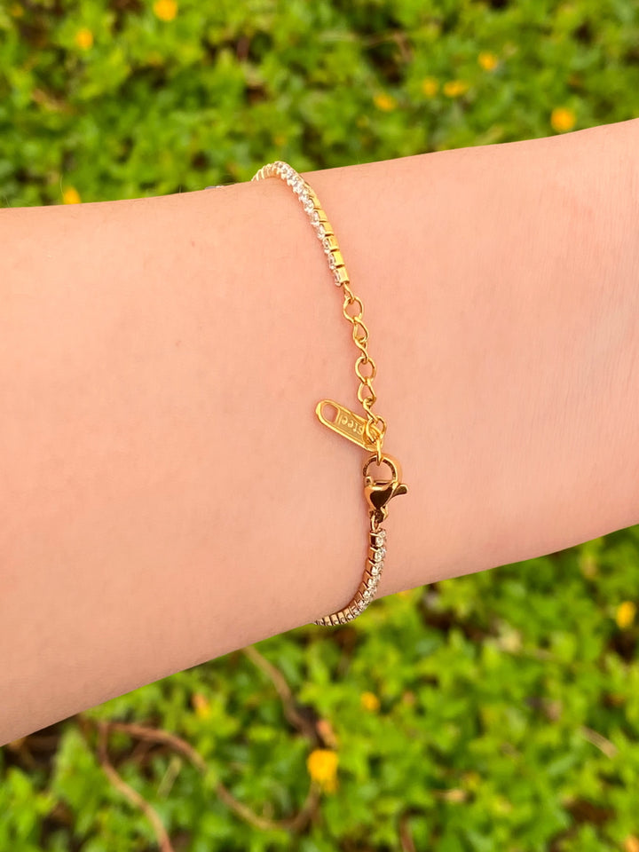 Pulsera Zirconias Con Estrellas Colgantes