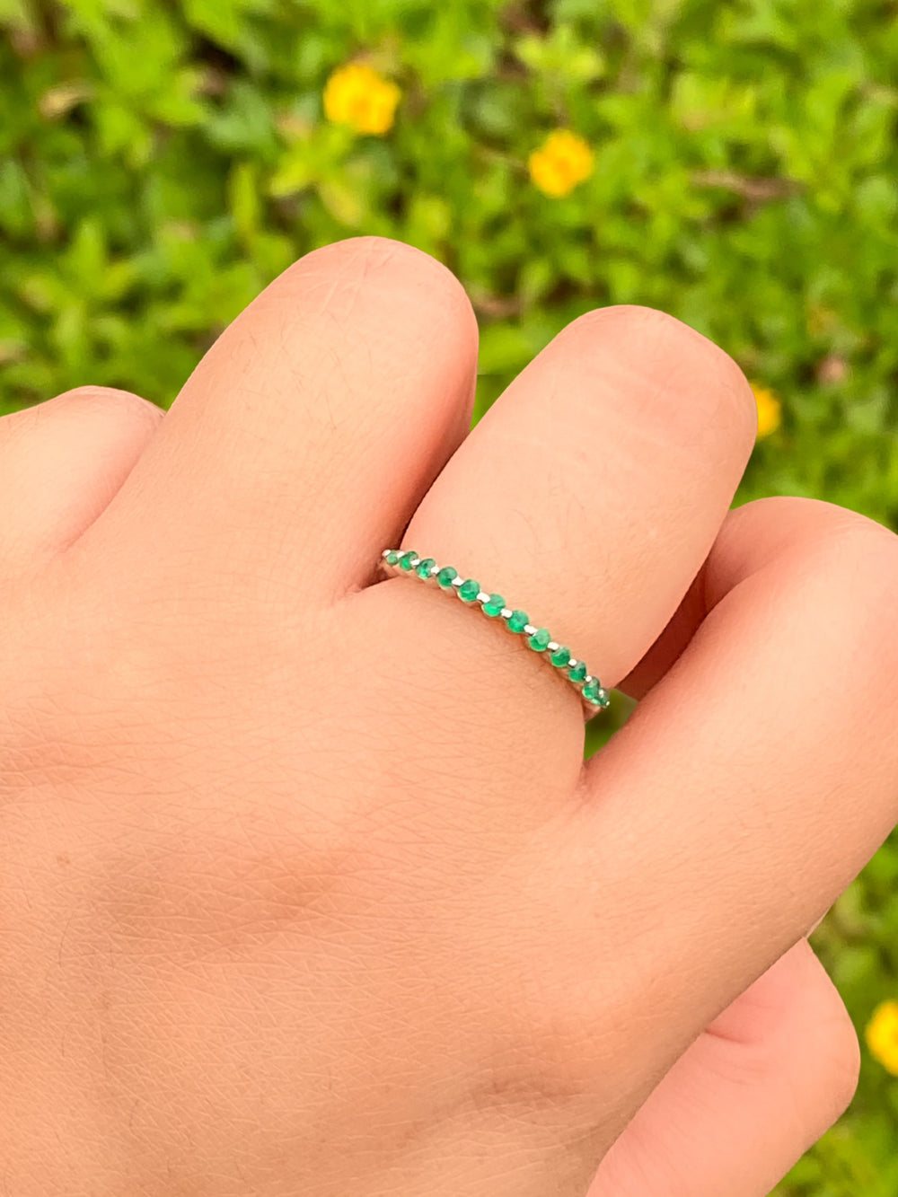 Anillo Corte Round 0.22 Ct Esmeralda Natural