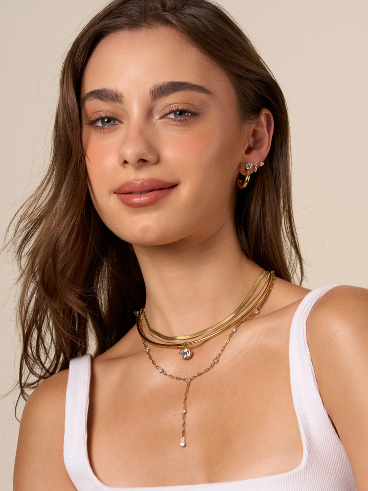 Choker Rigido Dije Zirconia Ovalada