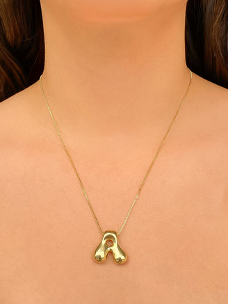 Collar Inicial Bubble Dorado